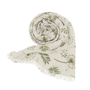 Chic Lightweight Scarf - Dandelions and Leaves Print - Dipaliz - Scarves & Shawls