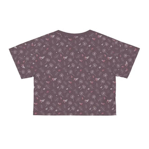 Dandelions Mauve Aop Crop Tee - Silky Soft Style - Dipaliz - T-shirts