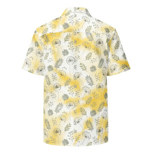 Yellow Tie Dye Unisex Button Shirt - Dandelions - Dipaliz - Shirts