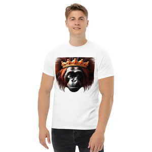 Men’s Classic Tee Gorilla with a Crown Bold Print Dipaliz - s - T-shirts