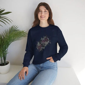 Dark Floral Sweatshirt Moody Botanical Style Dipaliz - Sweatshirts