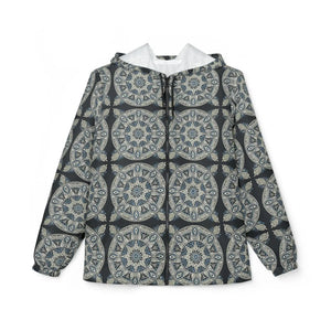 Sleek Dark Geometric Unisex Windbreaker Jacket - Dipaliz - Windbreakers