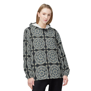 Sleek Dark Geometric Unisex Windbreaker Jacket - Dipaliz - Windbreakers