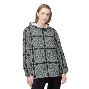 Unisex Windbreaker Jacket Dark Geometric Pattern Sleek Design Dipaliz - Windbreakers