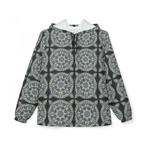 Unisex Windbreaker Jacket Dark Geometric Pattern Sleek Design Dipaliz - Windbreakers