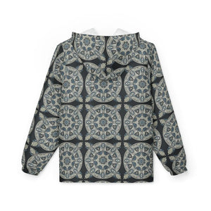 Sleek Dark Geometric Unisex Windbreaker Jacket - Dipaliz - Windbreakers