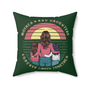 Daughters are Forever Polyester Square Throw Pillow - Dipaliz - Pillows