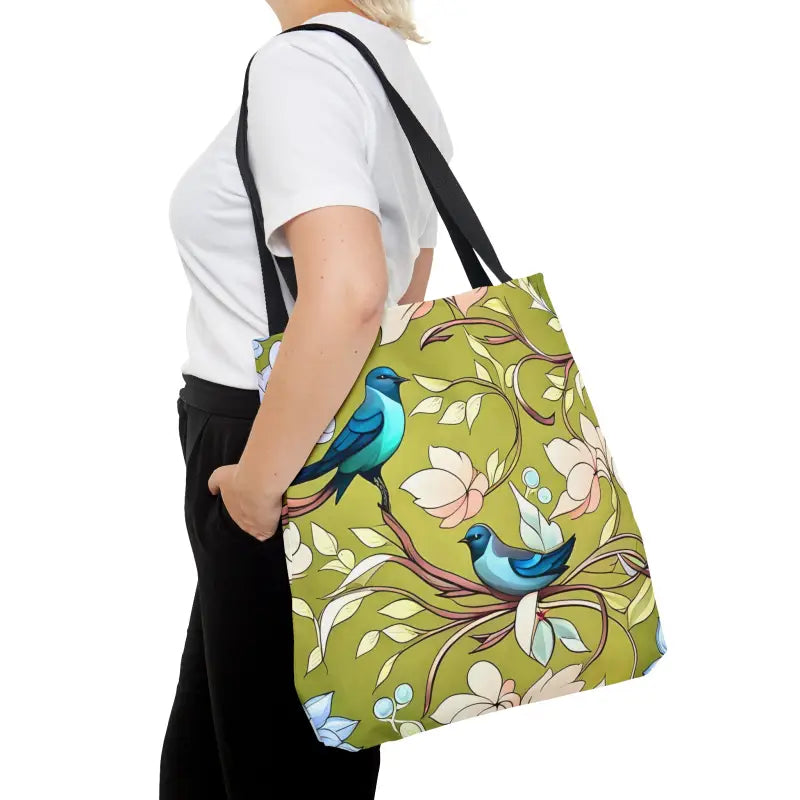 Steal the Spotlight with Birds Pattern Aop Tote Bag - Large Bags