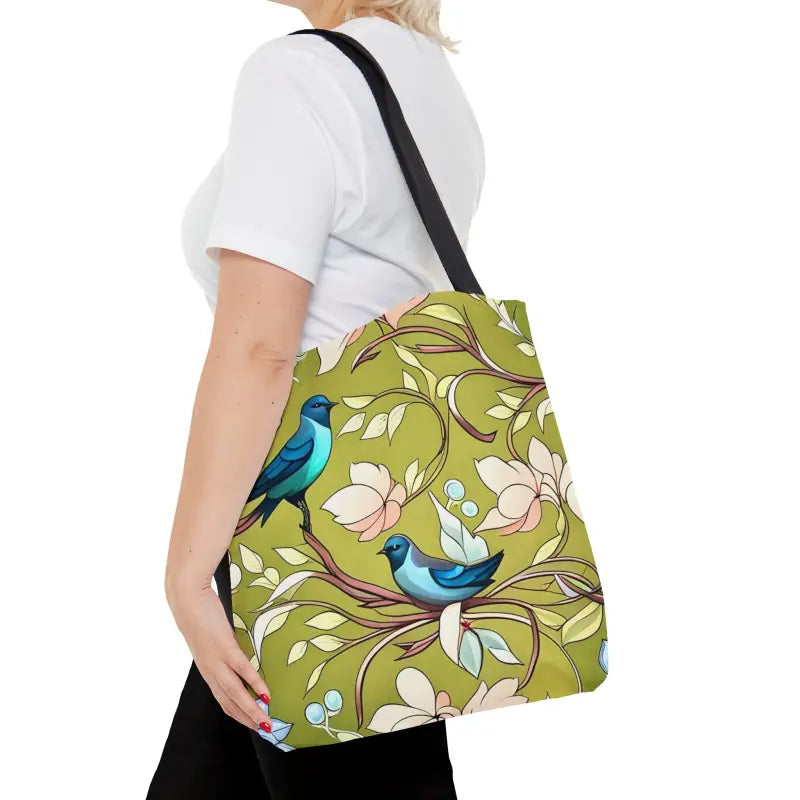 Steal the Spotlight with Birds Pattern Aop Tote Bag - Medium Bags