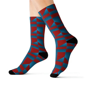 Blue Abstract Pattern Socks - Bold Statement Style - Dipaliz - m