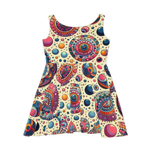 Womens Skater Dress Dots Pattern Playful Elegant Style by Dipaliz - Dresses