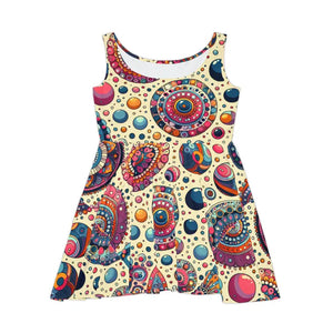 Womens Skater Dress Dots Pattern Playful Elegant Style by Dipaliz - Dresses