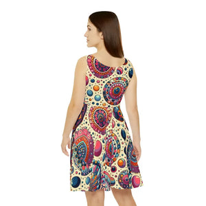 Womens Skater Dress Dots Pattern Playful Elegant Style by Dipaliz - Dresses