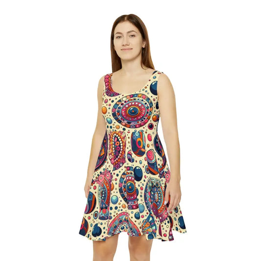 Turn Heads in Dipaliz Dots Pattern Skater Dress - s Dresses