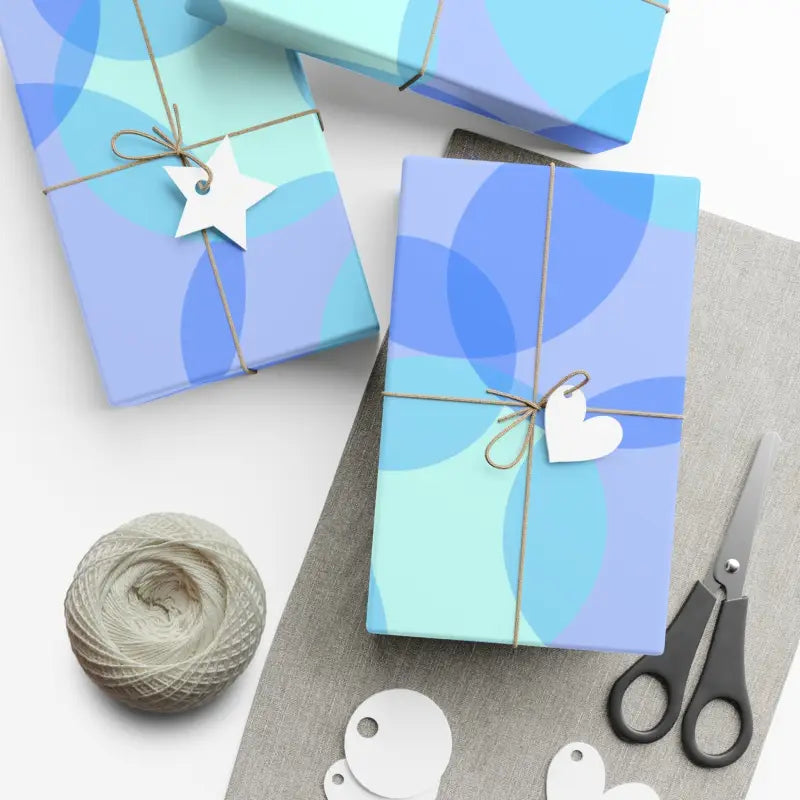 Unwrap Awesomeness with Circles Blue Gift Wrap Paper - 30’’ x 20’’ / Matte Home Decor