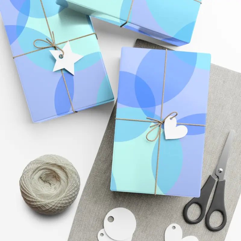 Unwrap Awesomeness with Circles Blue Gift Wrap Paper - 30’’ x 20’’ / Satin Home Decor