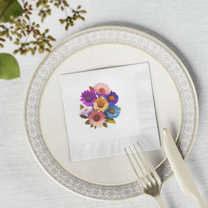 White Coined Napkins - Elegant Eco-friendly Paper - Dipaliz