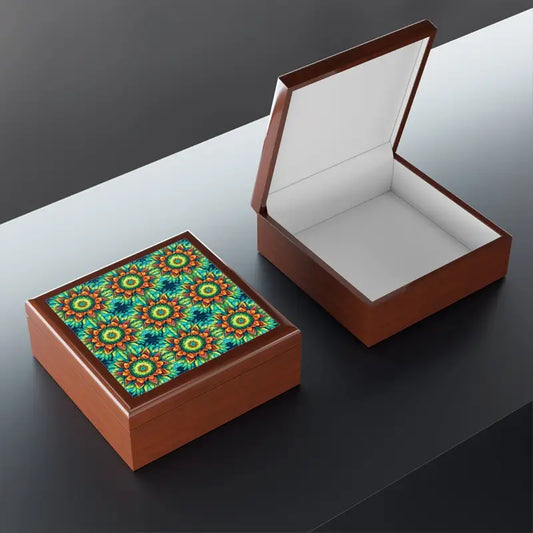 Dazzle Your Valuables: Vibrant Geometric Jewelry Box - Box