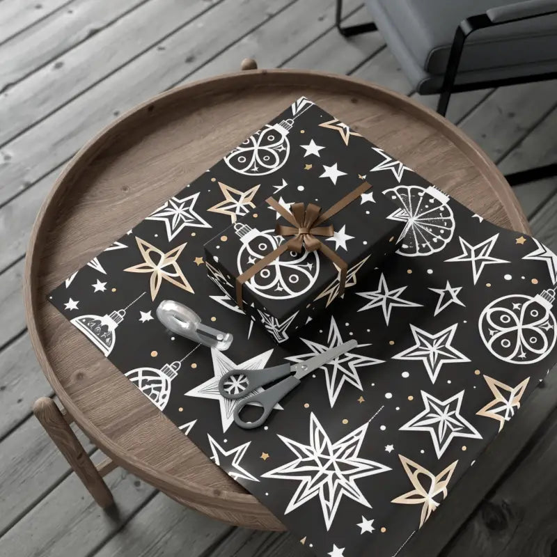 Dazzle with Shimmering Christmas Stars Gift Wrap Papers - 30’’ x 20’’ / Satin Home Decor