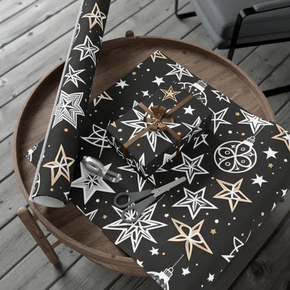 Dazzle with Shimmering Christmas Stars Gift Wrap Papers - 30’’ x 72’’ / Matte Home Decor