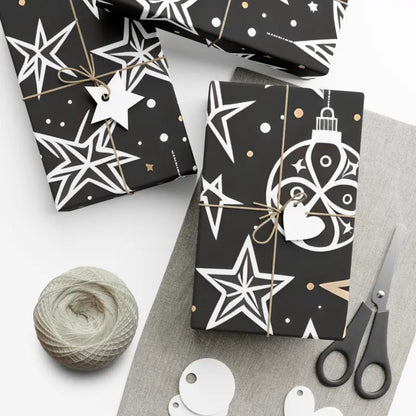 Dazzle with Shimmering Christmas Stars Gift Wrap Papers - Home Decor