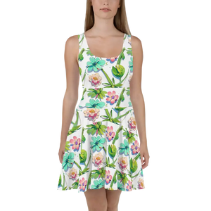 Skater Dress Wild Flowers Statement Style - Dipaliz - Xs - Dresses