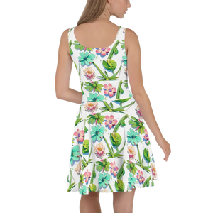 Skater Dress Wild Flowers Statement Style - Dipaliz - Dresses