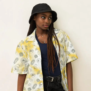Yellow Tie Die Unisex Button Shirt - Bold Eco Style - Dipaliz - Shirts