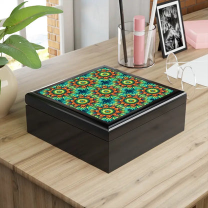 Dazzle & Secure with our Colorful Geometric Jewelry Box - Box