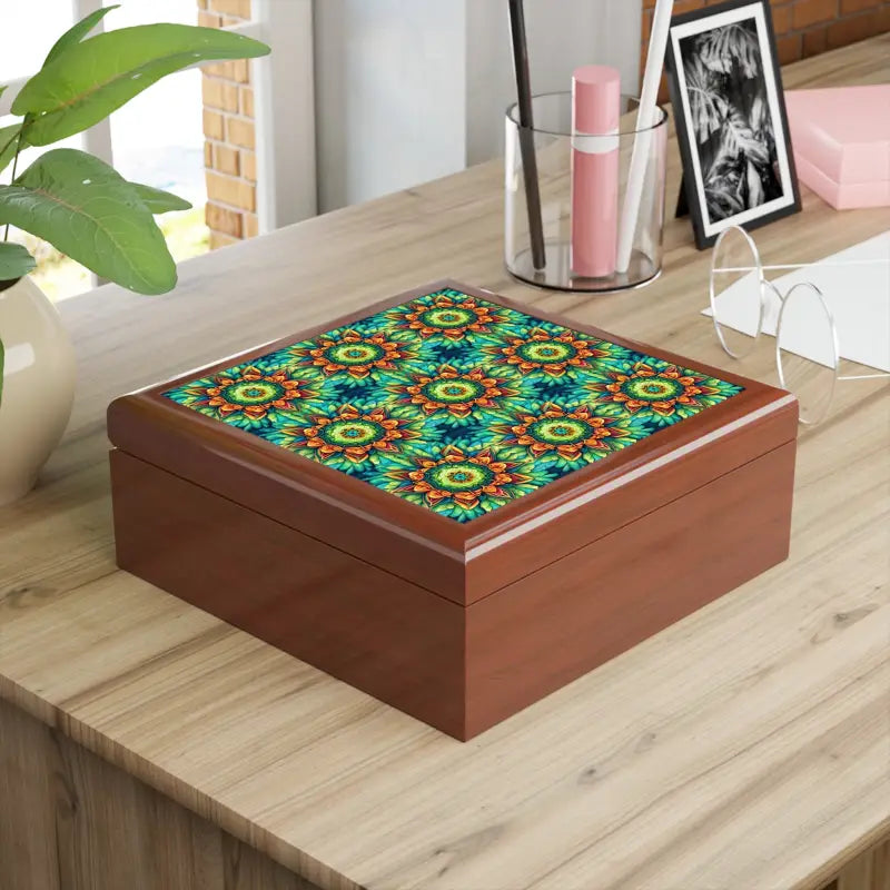 Dazzle & Secure with our Colorful Geometric Jewelry Box - Box