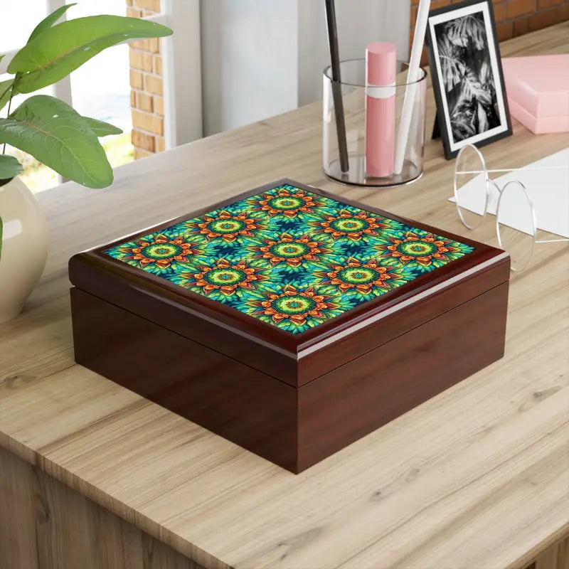 Dazzle & Secure with our Colorful Geometric Jewelry Box - Box