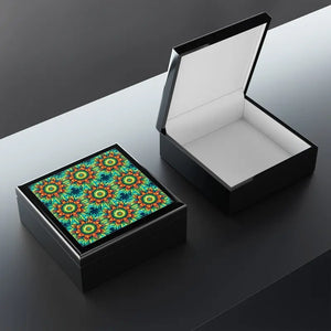 Jewelry Box - Geometric Box - Colorful Valuables Safe Design - Dipaliz Ebony Black / one Size