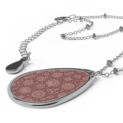 Brilliant Oval Necklace: Nature-inspired Ellipse Pendant - one Size / Silver Accessories