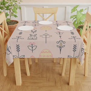 Flora Tablecloth Pink Easter Egg Home Decor Spring Elegant Dipaliz - one Size / White - Tablecloths