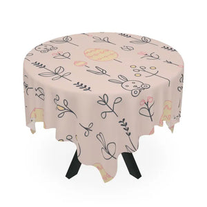 Flora Tablecloth Pink Easter Egg Home Decor Spring Elegant Dipaliz - one Size / White - Tablecloths