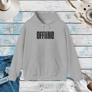 Hoodie - Offline - Minimalist Embroidered Pullover for Digital Detox - Dipaliz s / Sport Grey