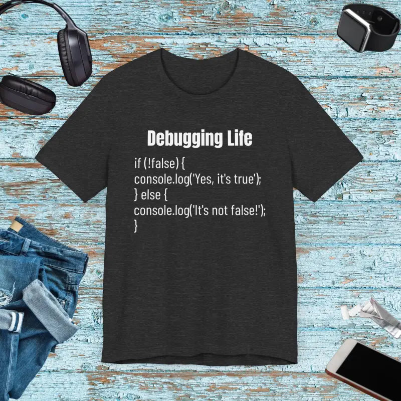 Debugging Life Tee: Tackle Bugs in Style & Comfort! - Dark Grey Heather / Xs T-shirt