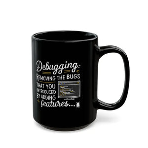 Debugging Black Mug Hot Coffee Companion - Dipaliz - Mugs