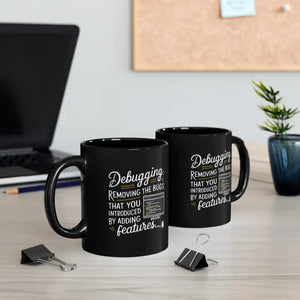 Debugging Black Mug Hot Coffee Companion - Dipaliz - Mugs