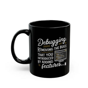 Debugging Black Mug Hot Coffee Companion - Dipaliz - Mugs