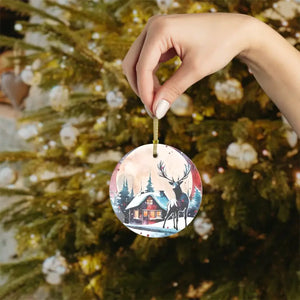 Glass Ornaments Bundle - Festive Reindeer Beveled Edges - Dipaliz - Holiday