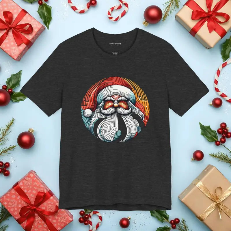 Cozy Santa Unisex Jersey: Festive Comfort for All - Dark Grey Heather / s T-shirt