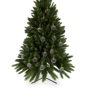 Reindeer Glass Ornaments with Beveled Edges Gold Ribbon - Dipaliz - Holiday