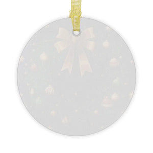 Reindeer Glass Ornaments with Beveled Edges Gold Ribbon - Dipaliz - Holiday