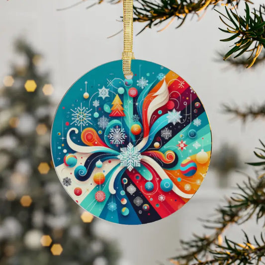 Deck your Halls with Vibrant Snowflake Acrylic Ornaments - 1 Pc / Round / one Size Accessories