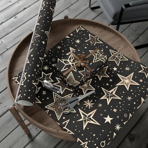 Christmas Stars Gift Wrap Papers - Festive Elegant Design - Dipaliz - 30’’ x 144’’ / Matte - Wrapping Paper
