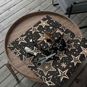 Christmas Stars Gift Wrap Papers - Festive Elegant Design - Dipaliz - 30’’ x 20’’ / Matte - Wrapping Paper