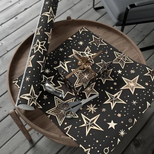 Shine Bright: Christmas Stars Gift Wrap for Festive Flair - 30’’ x 72’’ / Matte Home Decor