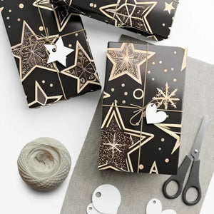 Christmas Stars Gift Wrap Papers - Festive Elegant Design - Dipaliz - Wrapping Paper