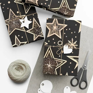 Christmas Stars Gift Wrap Papers - Festive Elegant Design - Dipaliz - Wrapping Paper